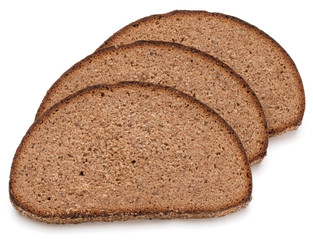 Slice of fresh rye bread isolated on white background cutout