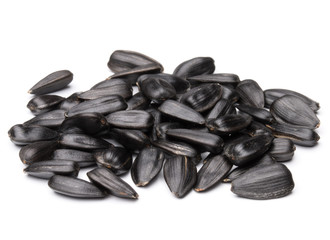 Sunflower seeds  isolated on white background close up