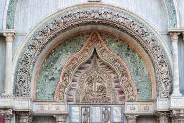 Venice, detail of a side entrance of St. Mark's church