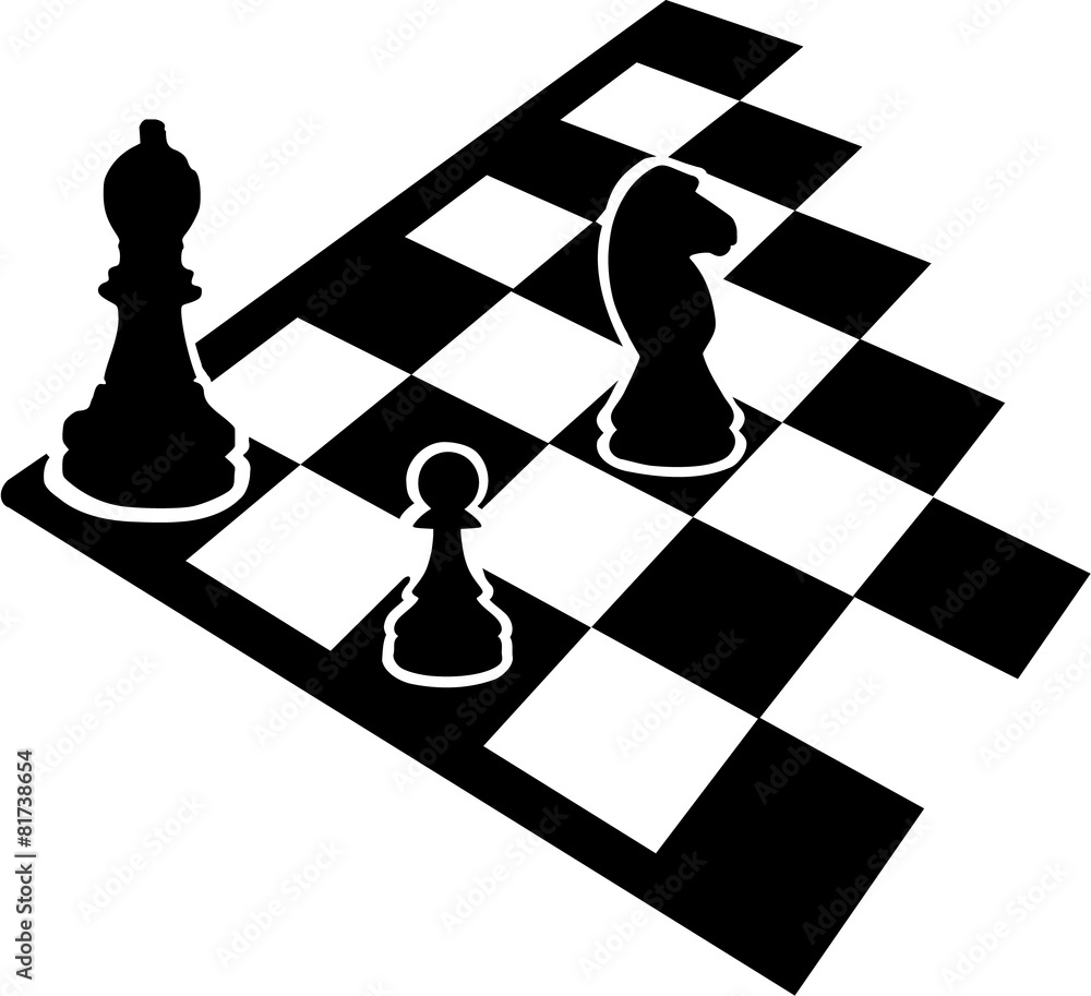 Poster chessboard with chess icons