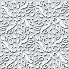Vector Floral 3d Seamless Pattern Background