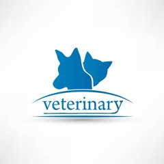 Veterinary sign cat and dog symbol