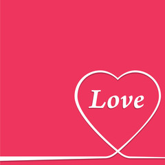 Fototapeta na wymiar Valentines card with line heart