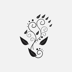 Black  Floral Design