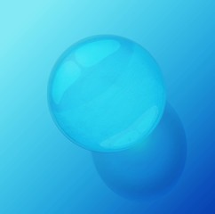 Transparent drop with shadow and reflection