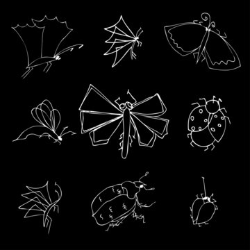 insects doodle set