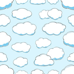 seamless pattern of clouds on blue sky