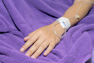 Close up of patient in hospital