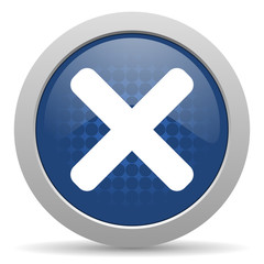 cancel blue glossy web icon