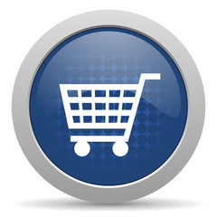 cart blue glossy web icon