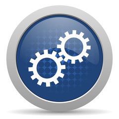 gear blue glossy web icon