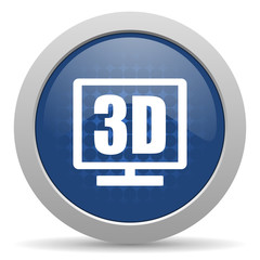 3d display blue glossy web icon