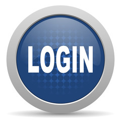 login blue glossy web icon