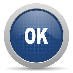 ok blue glossy web icon