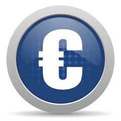 Fototapeta premium euro blue glossy web icon