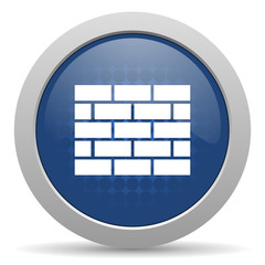 firewall blue glossy web icon