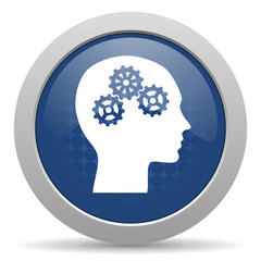 head blue glossy web icon