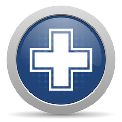 Fototapeta premium pharmacy blue glossy web icon