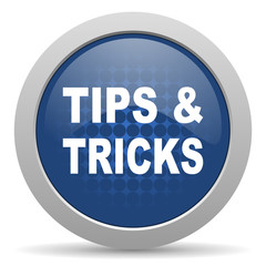 tips tricks blue glossy web icon