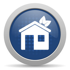 house blue glossy web icon