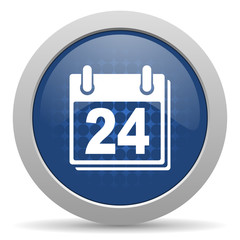 calendar blue glossy web icon