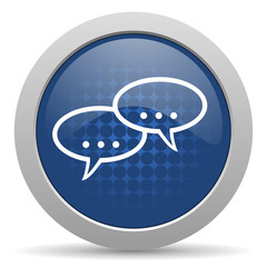 forum blue glossy web icon