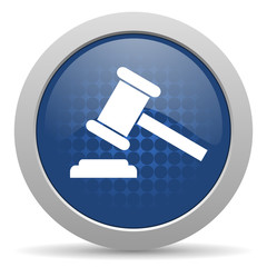 auction blue glossy web icon