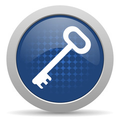 key blue glossy web icon