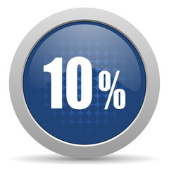 10 percent blue glossy web icon
