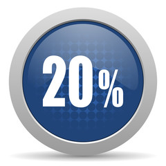 20 percent blue glossy web icon