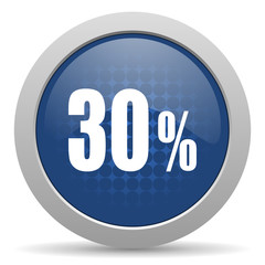 30 percent blue glossy web icon