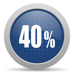 40 percent blue glossy web icon