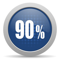 90 percent blue glossy web icon