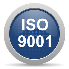 iso 9001 blue glossy web icon