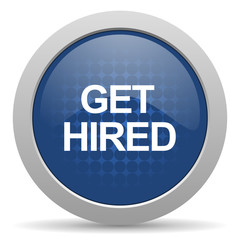 get hired blue glossy web icon