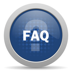 faq blue glossy web icon