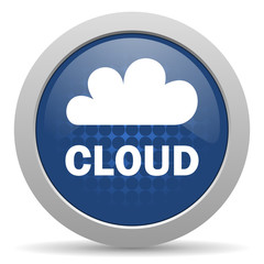 cloud blue glossy web icon