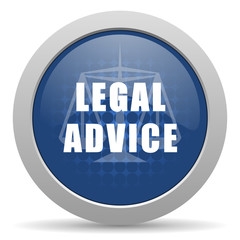 legal advice blue glossy web icon