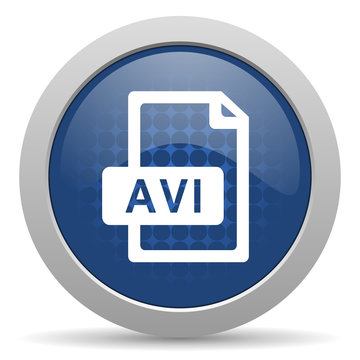 avi file blue glossy web icon