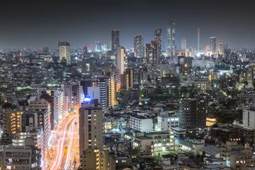 Abwaschbare Fototapete Nachtansicht von Tokio © tomotokyo