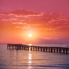 Fototapeta premium Majorca Muro beach sunrise Alcudia Bay Mallorca