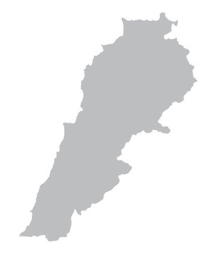 grey map of Lebanon