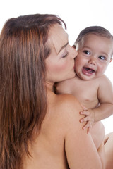 Mamá y bebé felices