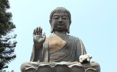 The Big Buddha, landmark on Lantau Island, Hong Kong