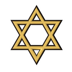 image of the Star of David on a white background isolated