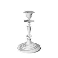 white candlestick for one candle isolated