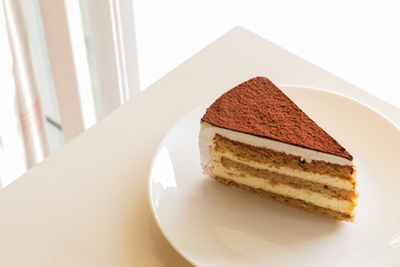 tiramisu topping with cocoa powder