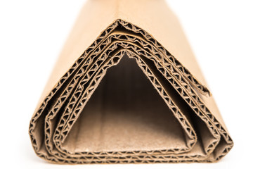 sections of folded corrugated cardboard