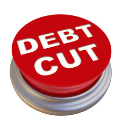 Сократить долг (debt cut). Красная кнопка с надписью
