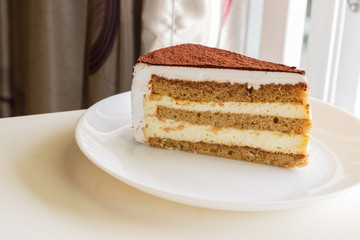 tiramisu topping with cocoa powder